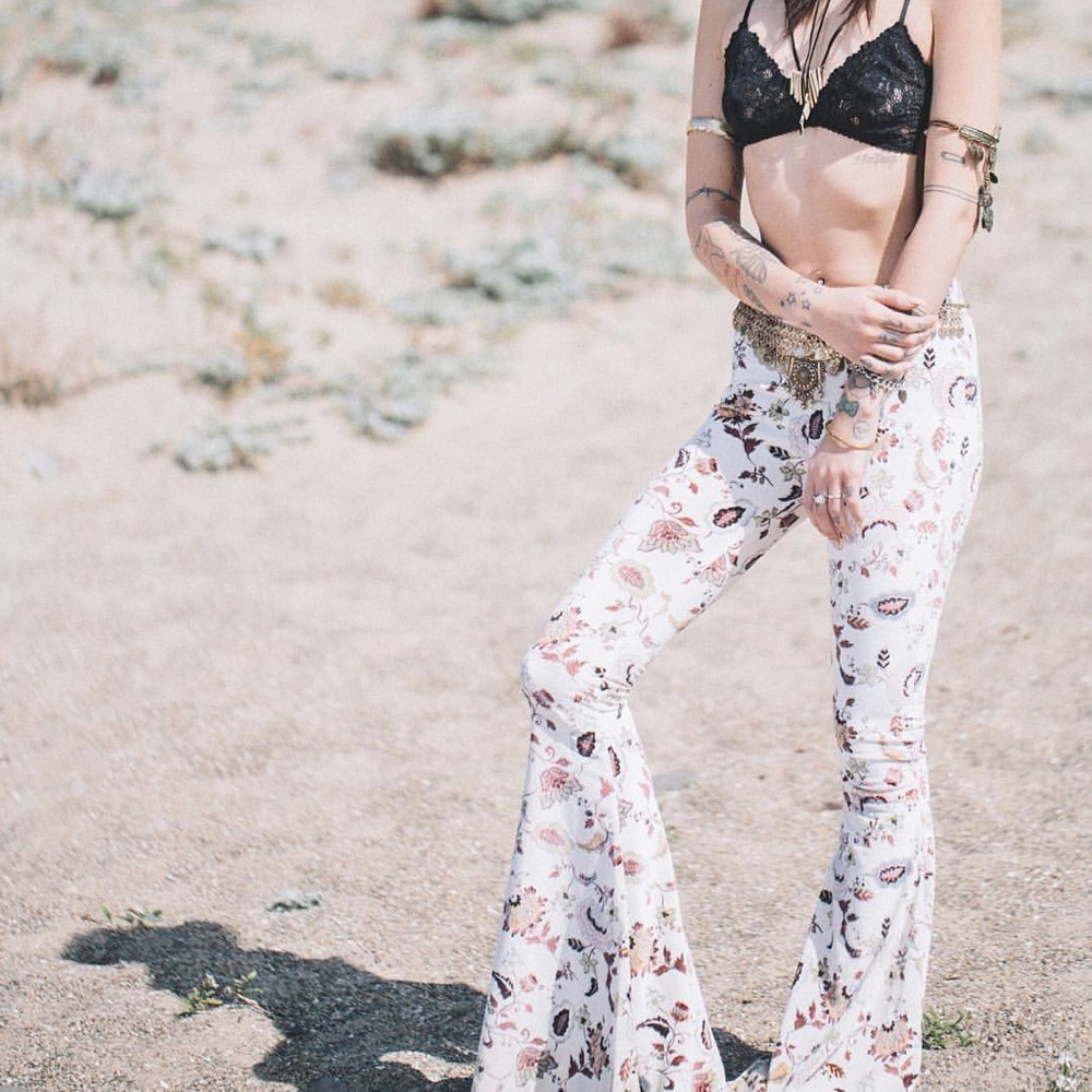 Stretch Velvet Bellbottom Flares